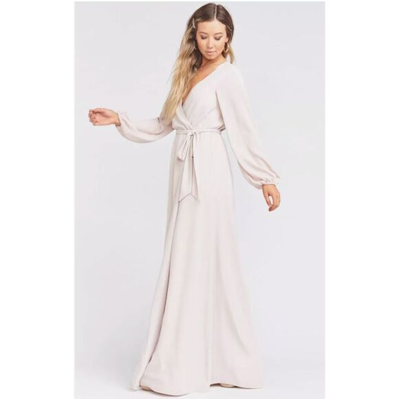 Show Me Your Mumu Lady Long Sleeve Wrap Dress Show Me The Ring Ivory Sz Medium - Picture 1 of 7